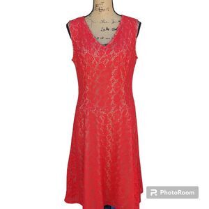 Kasper Lace Fit and Flare Dress Womens SZ 10 Soft Dainty Feminie Spring Romantic